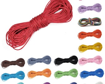 20M 1x1mm Waxed Cotton Cord String Thread Thong DIY Leathercraft Bracelet Necklace Beading Jewelry V-TC0026-TC0087