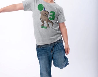 Best Seller Dinosaur Birthday Shirt, 3rd Birthday T-Shirt, Dinosaur Birthday Party, Personalized T-Rex Shirts, Use Any Number, Dinosaur Tees