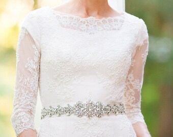 Bridal sash - wedding sash - bridal belt - wedding belt - wedding dress belt - bridal belts and sashes - rhinestone belt - rhinestone sash