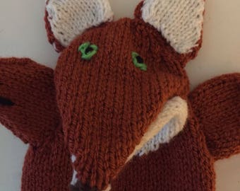 marionnette à main tricoté, Fox