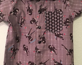 Black belt ninja, size 2T full length toddler boy jumper, baby romper suit, snap up cotton jumper, special occasion boy outfit