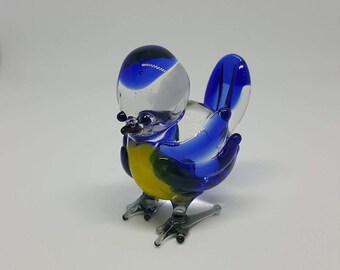 Blue Tit/Robin Glass Figurine
