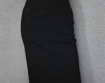 DIANE VON FURSTENBERG Black Pencil Skirt Size: 0