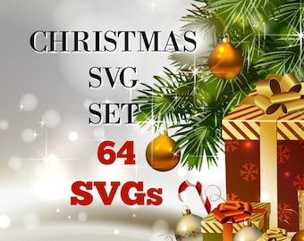 SVG - 64 Christmas Designs Set - SVG Set - Christmas - Reindeer - Cookies for Santa - Cookies for Santa Plate - Xmas