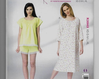 K3943 Kwik Sew Women's Sleepwear Sewing Pattern Sizes XS-S-M-LXL