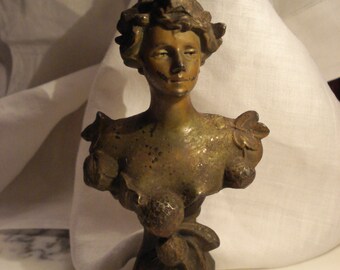 Boule De Neige Speltre Bust of a Woman