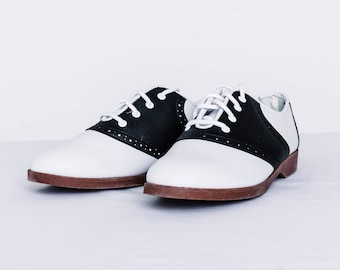 Saddle Shoes & Oxfords - Black and White Women's Oxford Shoes
