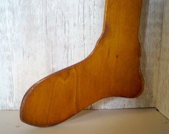 Wooden Stocking display - antique - vintage - rustic christmas - whimsical - vintage stocking holder