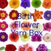 Birth Flower Yarn Box, hand dyed yarn plus extra goodies, gift for a knitter, gift for her, sock yarn, 4ply yarn, DK yarn, yarn box