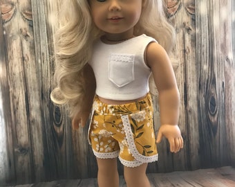 SALE-2 piece-fits American Girl Doll clothes/18- inch doll clothes/doll shorts/doll tee/doll shirt/doll outifit/AG doll clothes