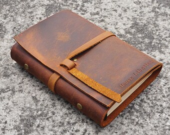 Leather bound notebook leather bound journal personalized leather journal refillable leather journal mens leather journal free stamp