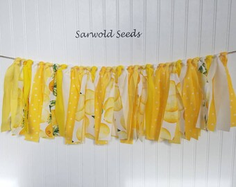 Lemonade, Lemon Fabric Banner, Highchair, Cake Smash, Birthday, Lemonade Stand, Photo Shoot