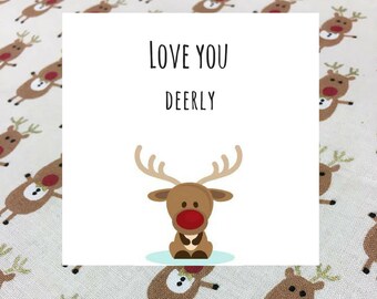 Winter/Christmas Collection Love You Deerly Reindeer Dog Pet Tie On Bandana Neckerchief
