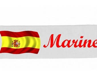 White girl Spain customized with name banner