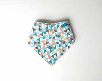 Geometric Bib, Geometric Dribble Bib, Bandana Bib, Newborn Bib, Baby Bib, Gender Neutral Bib, Girl or Boy Bib, Bib, Blue Bib, Toddler Bib