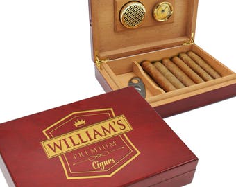 Humidor Cigar Box, Personalized Cigar Gift Box, Custom Cigar Box, Engraved Humidor, Monogrammed Cigar Box, Cigar Box Wedding, Humidor Box
