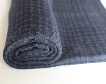 Navy Poly/Wool Plaid, sold by the half yard