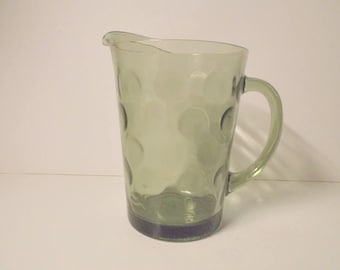 Green Glass Water/Juice Pitcher---Hazel Atlas