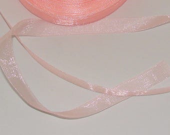 10 m 12mm clear light pink organza Ribbon