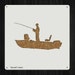 Fisherman On Boat Style 1876 DIY Stencil Clear Plastic Acrylic Mylar Reusable