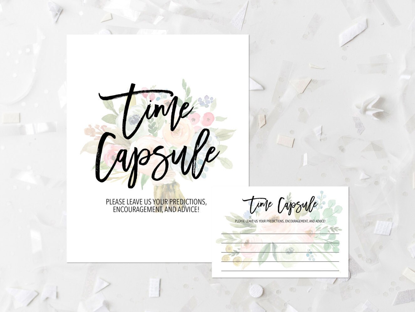 Floral Time Capsule Printable Bridal Shower Time Capsule Game