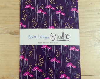 A5 Notebook, Jotter, Sketchbook - Pink Flowers