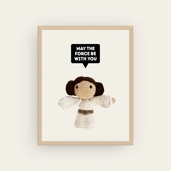 Leia: May The Force Be With You. Amigurumis Prints.