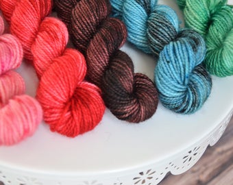 Macaron Mini Skein Set on Soft Sock, Mini Skeins, Sock Yarn Mini Skeins