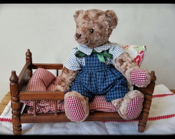 Artist teddy bear, vintage style teddy bear, plush teddy bear for sale, stuffed teddy bear, OOAK teddy bear, handmade bear, stuffed teddy