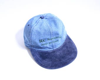 Suede Brim Denim Baseball Cap
