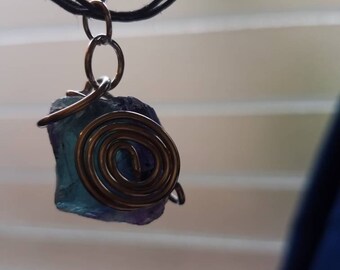 Raw Fluorite Stone Necklace