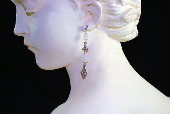 Celtic drops with moonstone