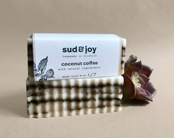 exfoliating coconut coffee soap / homemade soap / natural soap / bar soap / hand soap / body soap / bath soap / valentines day gift