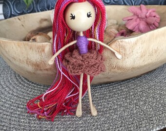 bendy doll, miniature doll, posable doll, flower fairy, flower doll