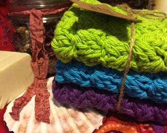 Handmade 100% cotton wash/dish cloths