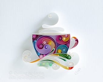 Quilling Paper Wall Art - Would you like some coffee, dear?