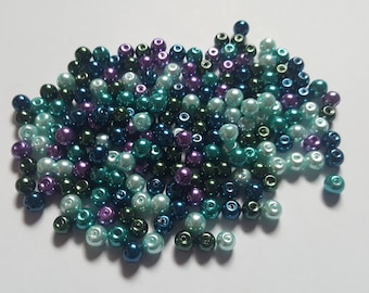 Ocean pearl mix, Glass pearl mix, Glass pearl beads, Bead mix, Bead soup, Glass pearls, Glass beads, Pearl beads, Jewellery making