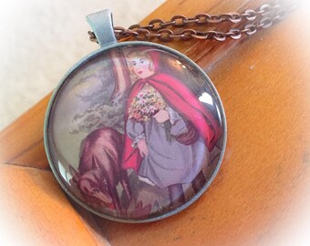 Little Red Riding Hood, Red Riding Hood, Wolf, Storybook jewelry, Fairytale jewelry, Riding Hood, Book jewelry, Storybook