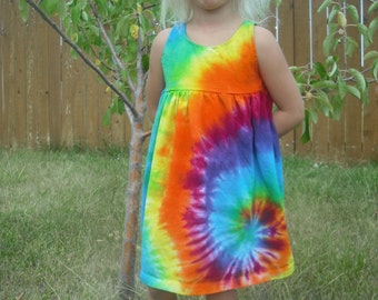 Tie Dye Girls Empire Waist Dress sizes Baby through 12 Girls