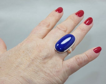 Natural Lapis Lazuly 925 Silver Ring