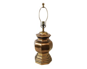 Mid-Century Brass Ginger Jar Lamp Hollywood Regency Asian Oriental Refurbished