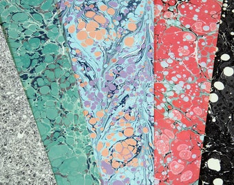 5 Hand Marbled Papers 50cm x 75cm