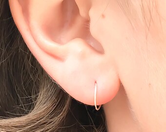 Tiny Silver Hoop Earrings, Silver Mini Hoops, Sterling Silver, Small Hoop Earrings, Silver Hoops, Cartilage Earrings