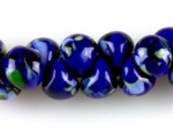 10 Teardrop Handmade Lampwork Beads -Matisse 13mm (22779)