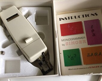 Vintage Singer Monogram attachment, Sewing Machine Attachment, Singer,700 Series, Touch n Sew, A thru Z Monogram Disc