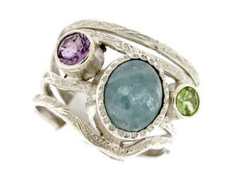 Aquamarine Cabochon Ring