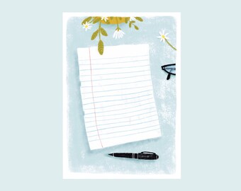 Just a note, illustrated card,