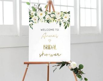 Personalised Bridal shower sign, PRINTABLE Bridal shower welcome sign, Floral hens party sign, Bachelorette party sign, Bridal shower decor
