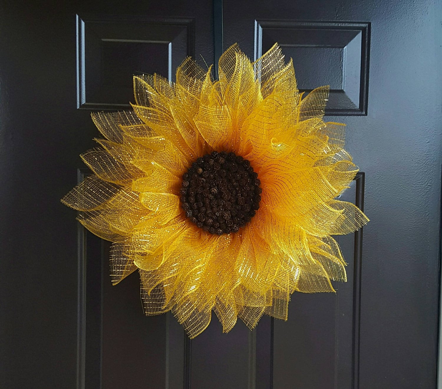 Yellow Sunflower Wreath Deco Mesh Sunflower Wreath Flower