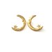 Vintage Crescent Moon Rhinestone Earrings